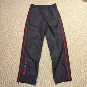 Nike Track Windpants Mens Medium Black Y2K Zip Leg Athletic Logo Gym